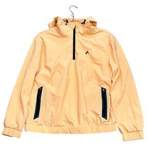Alphalete EXP Tech Windbreaker Pullover Quarter Zip Hooded‎ Jacket Peach Large